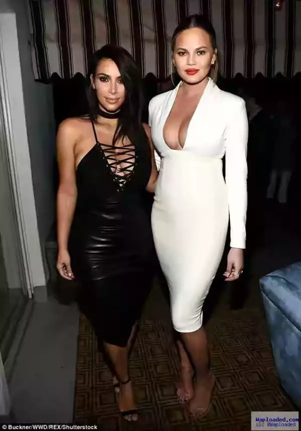 Chrissy Teigen And Kim Kardashian Flaunts Ample Cleavage At Event